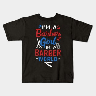 Barber Girl Kids T-Shirt